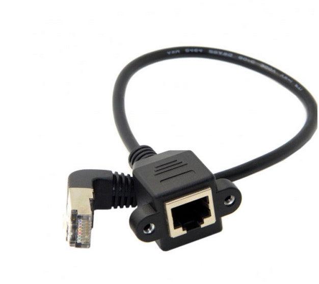 RJ45 Cat 5e Male to Female Panel Mount Ethernet Network Extension Cable 0.3m