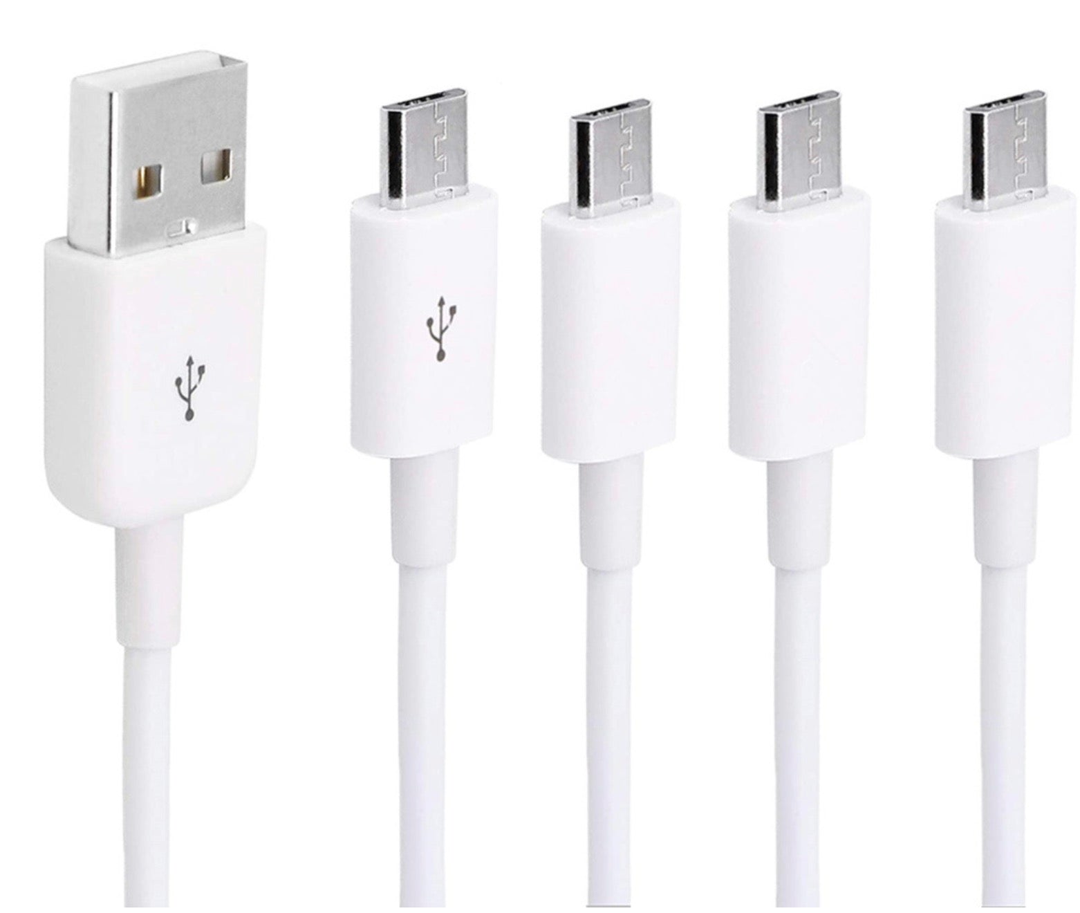 USB-A to 4× Micro-USB splitter charging cable white