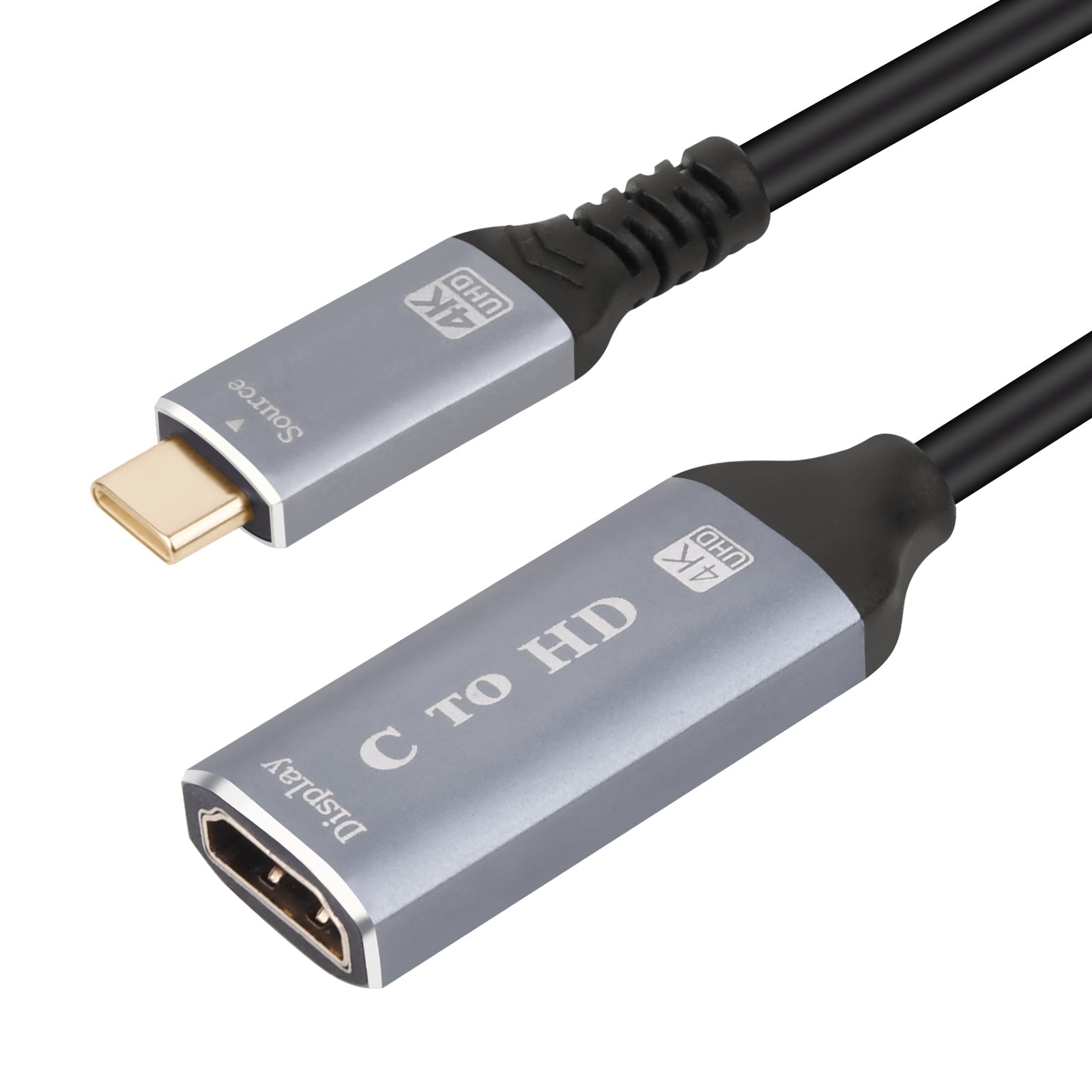 USB-C male to HDMI female adapter close-up