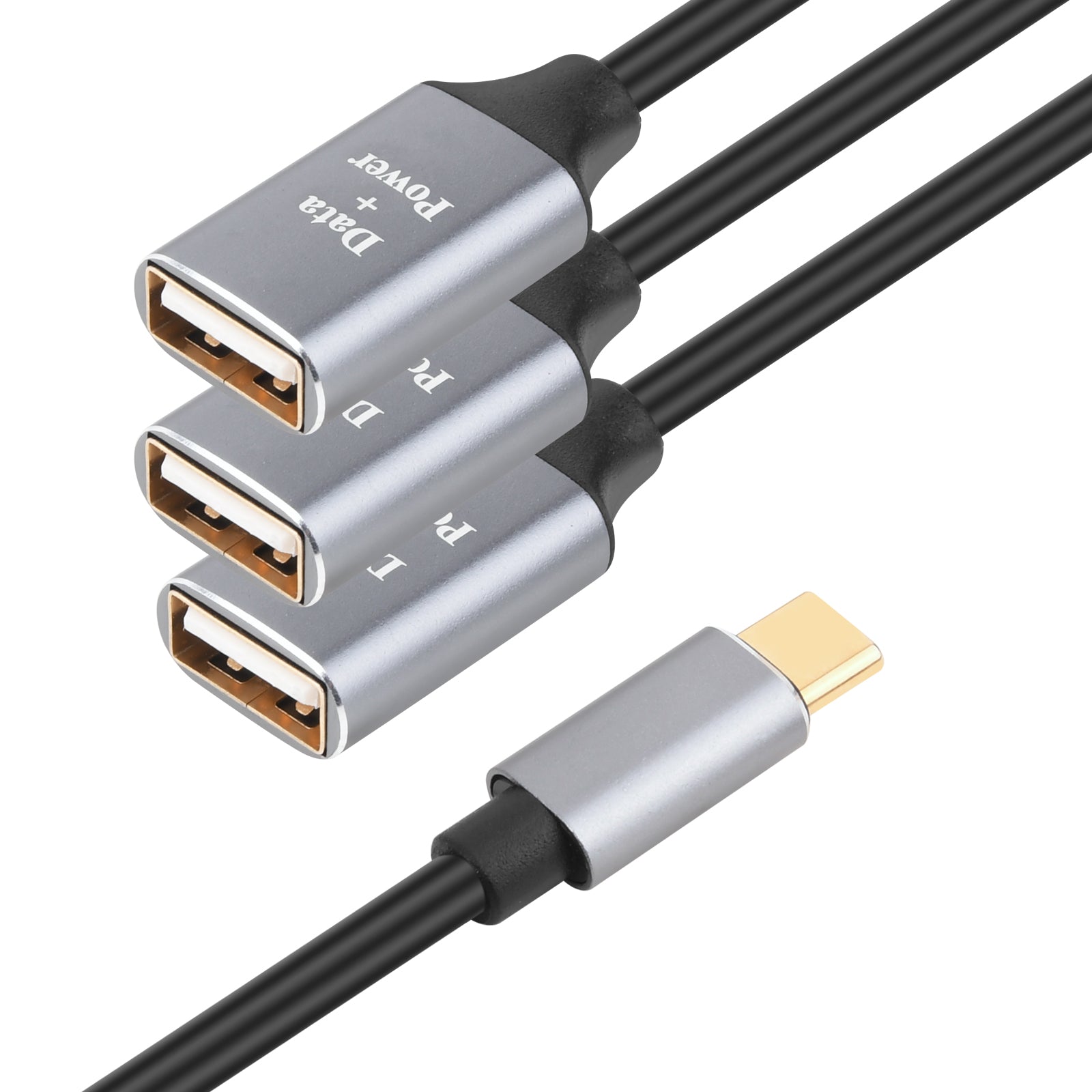 USB-C to 3 USB-A female OTG splitter cable
