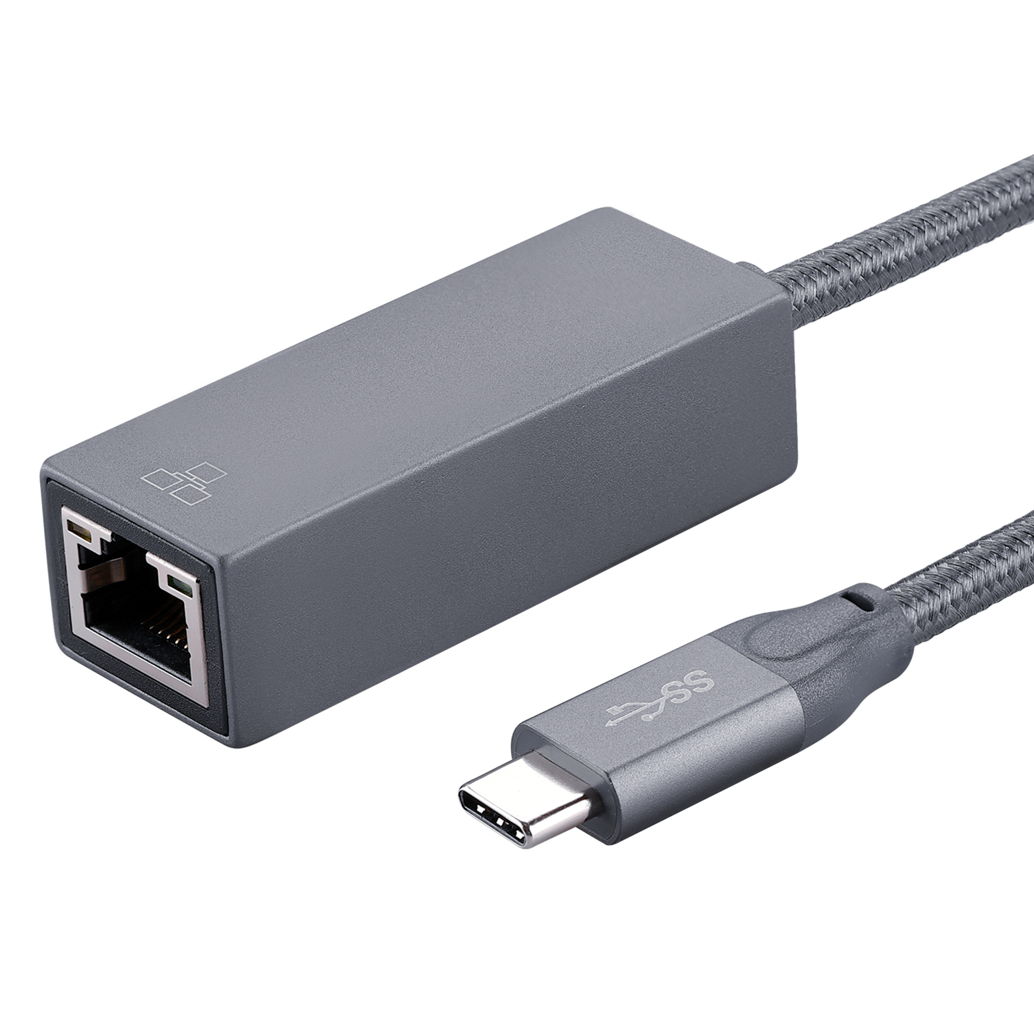 USB-C to RJ45 2.5G network adapter close-up