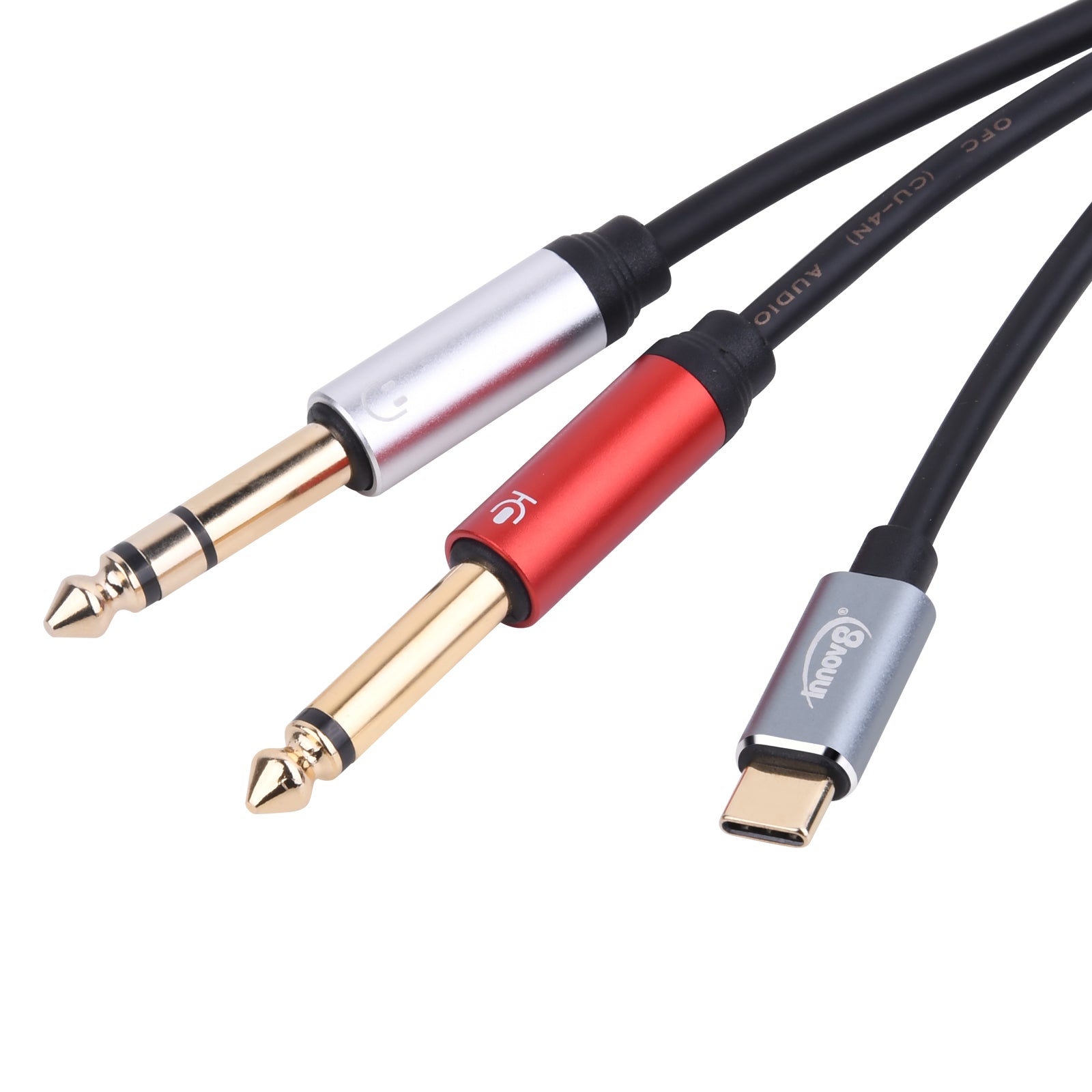 USB-C to dual 6.35mm instrument and audio cable