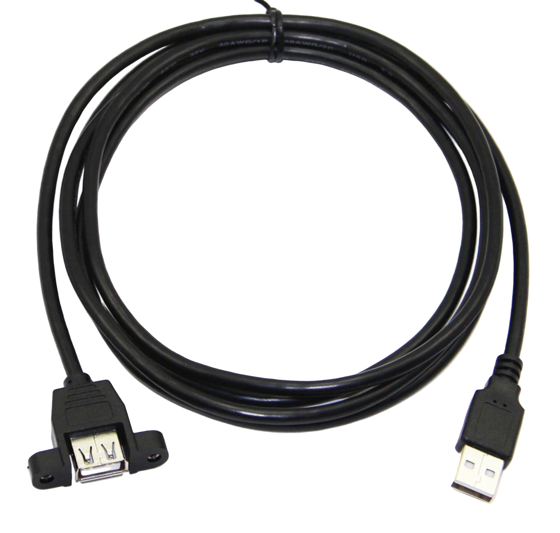 USB 2.0 Type A Male to Female Panel Mount Cable