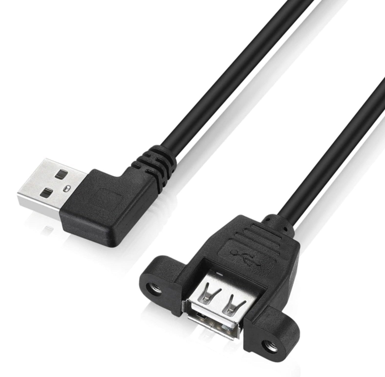 USB 2.0 Type A male to female panel mount extension cable