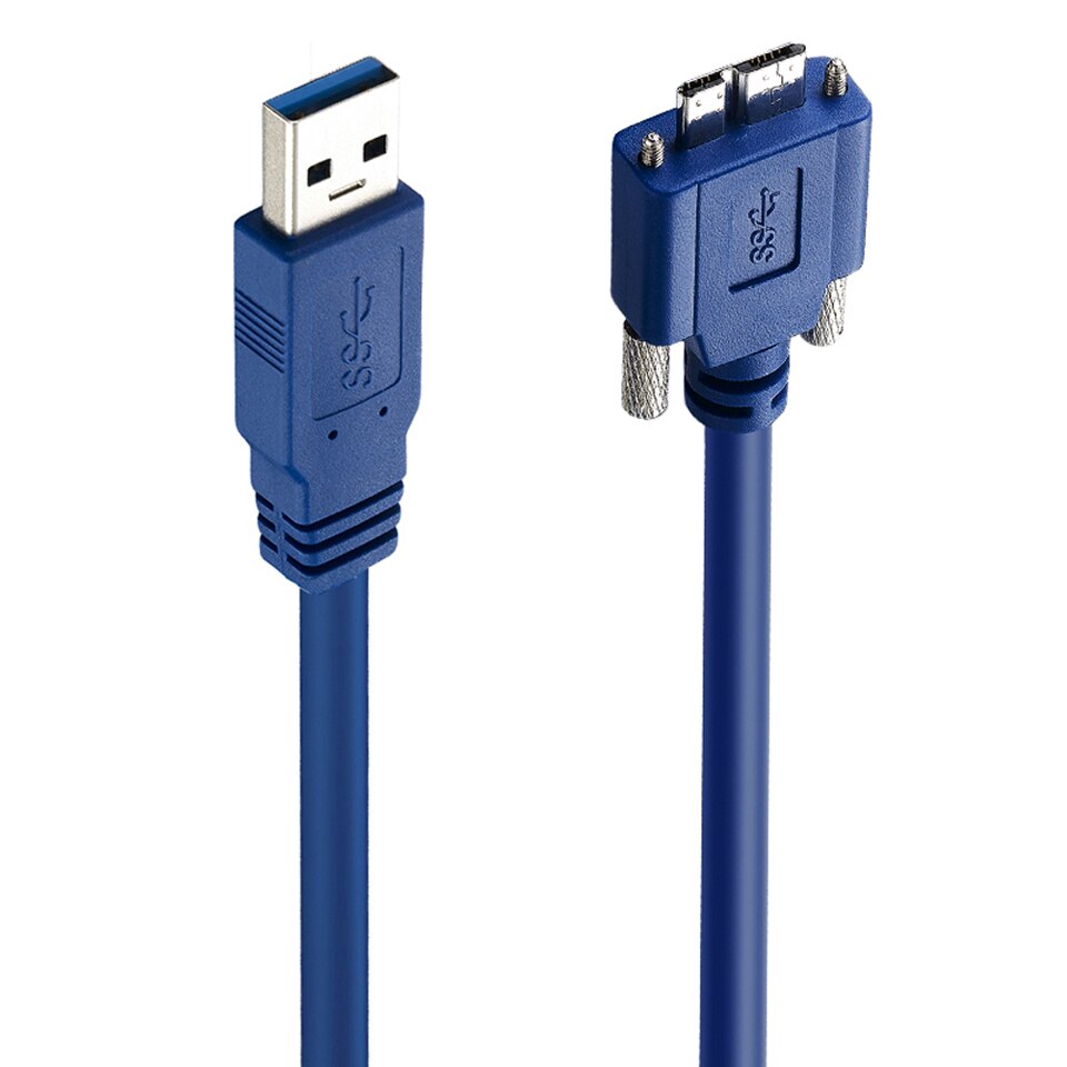 USB 3.0 A to Micro B screw lock cable