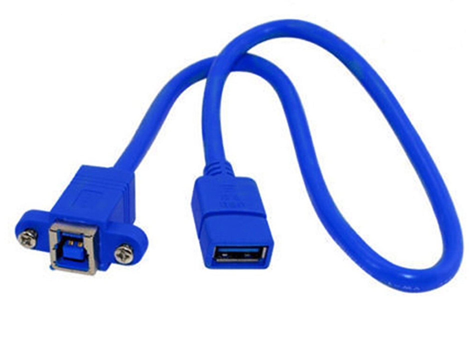 USB 3.0 Type-A to Type-B panel mount female cable