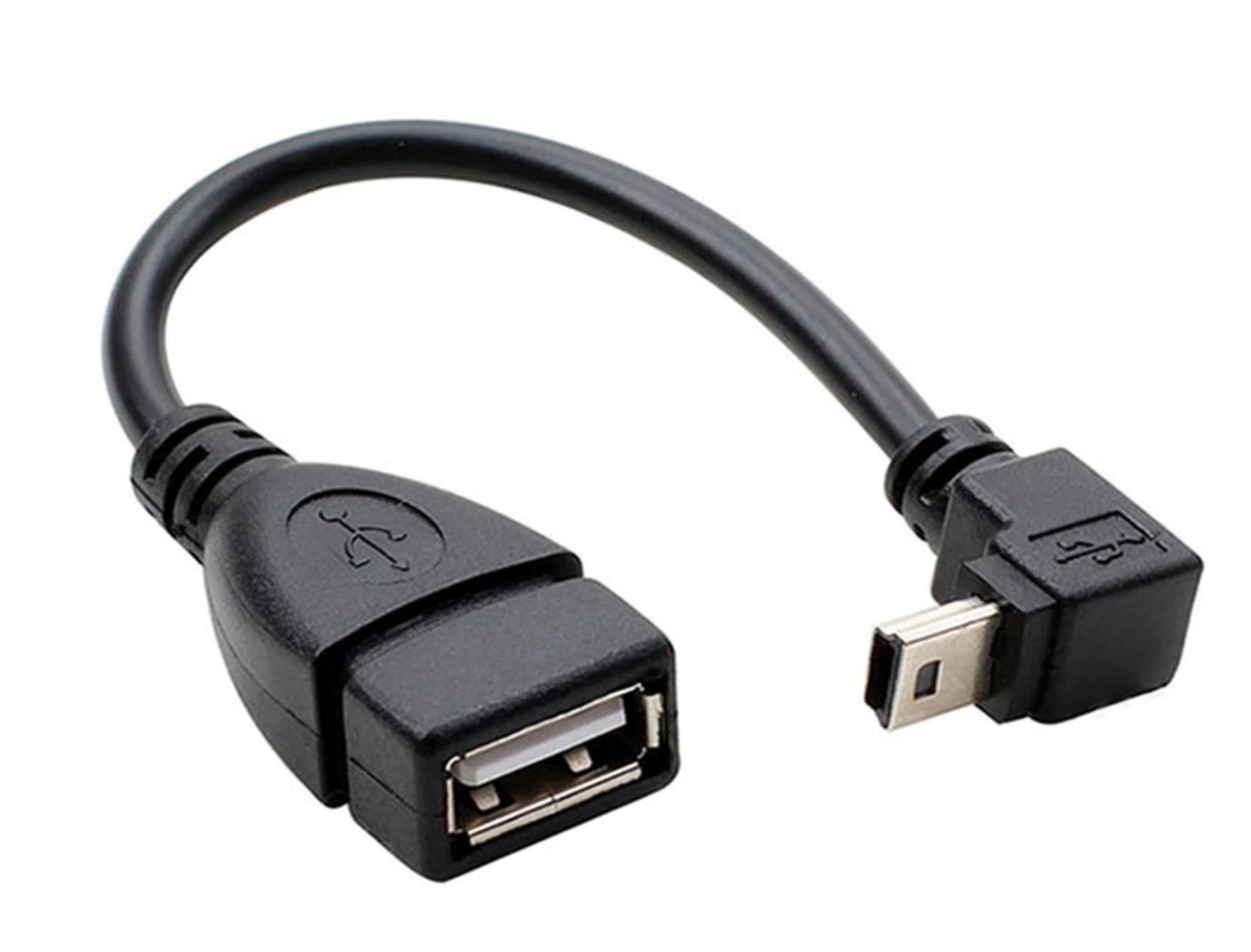 USB A female to Mini USB-B OTG adapter cable