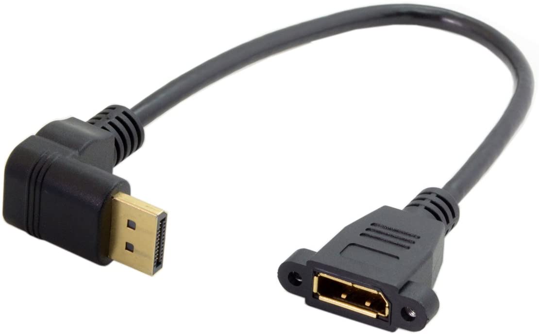 DisplayPort Male to Female Extension Cable with Panel Mount 0.3m