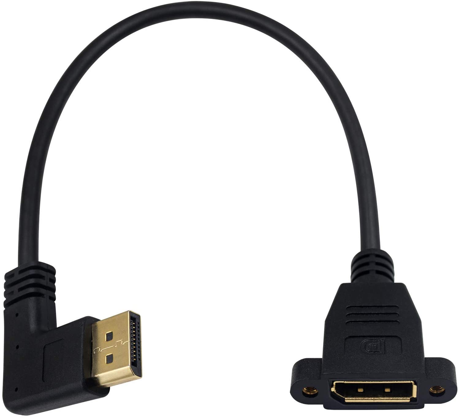 DisplayPort Male to Female  Extension Cable with Panel Mount 0.3m