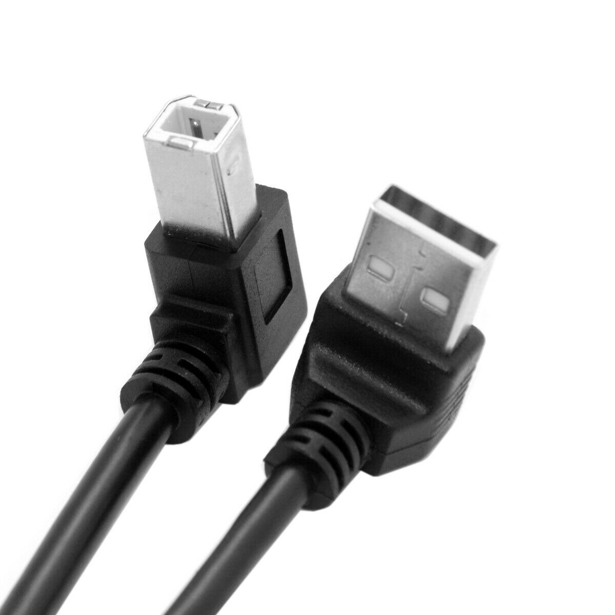 USB-A 2.0 Down Angle Male to USB-B Male Up Angle Printer Scanner HDD Cable