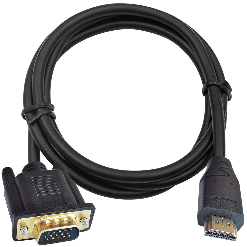 Coiled HDMI to VGA active converter cable for Full HD displays