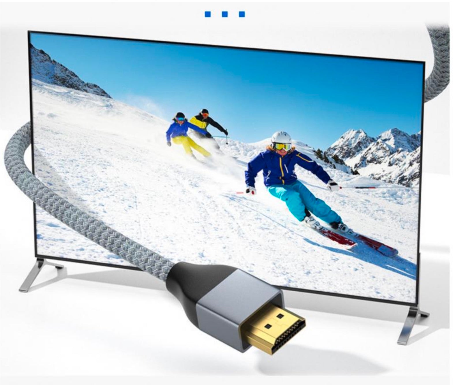 8K HDMI 2.1 Certified Cable – HDMI Male to Male Braided Ultra High-Speed Audio Video Cord