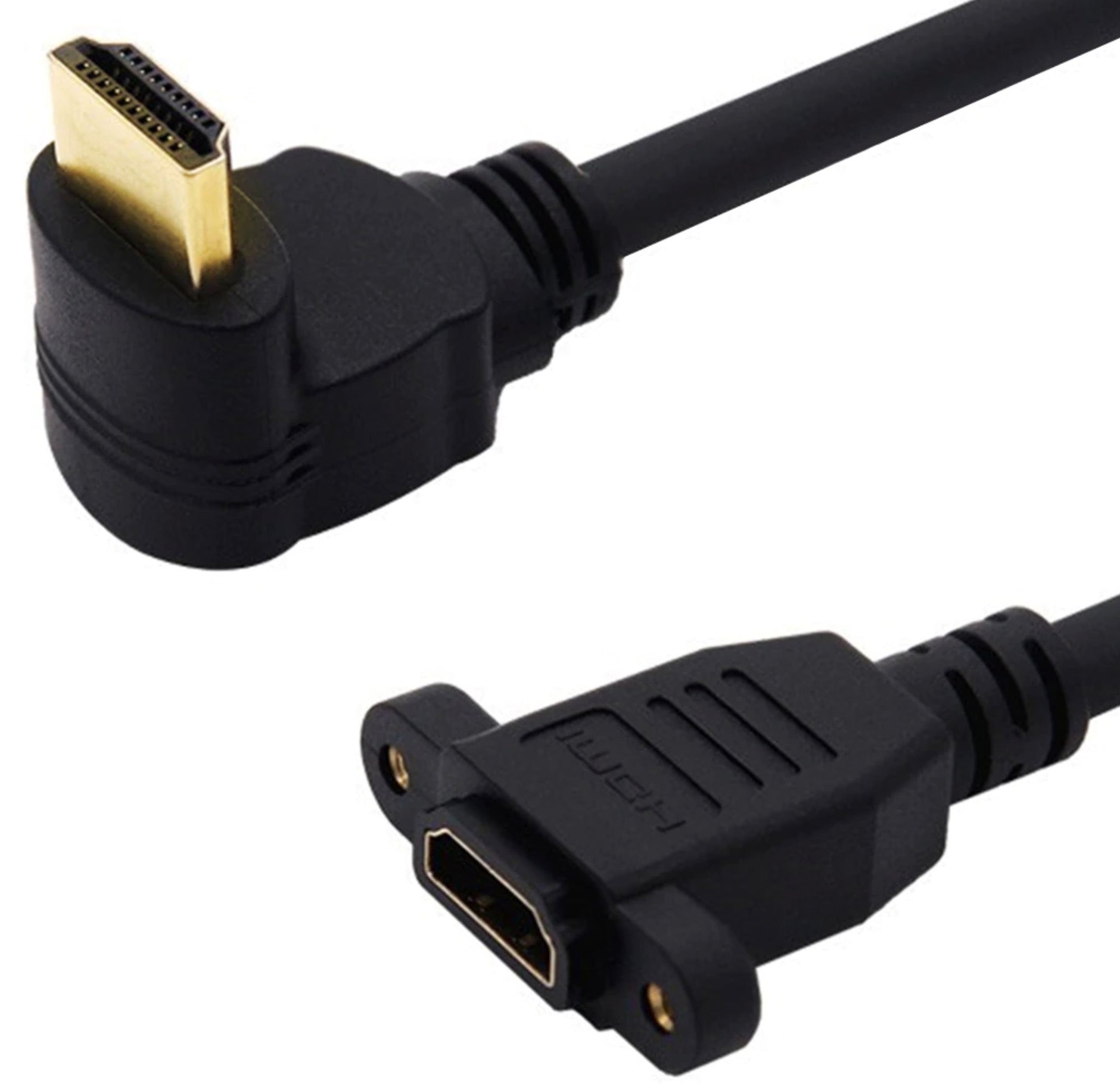 HDMI 2.0 Male to Female Panel Mount Extension Cable 4K 60Hz 0.15m