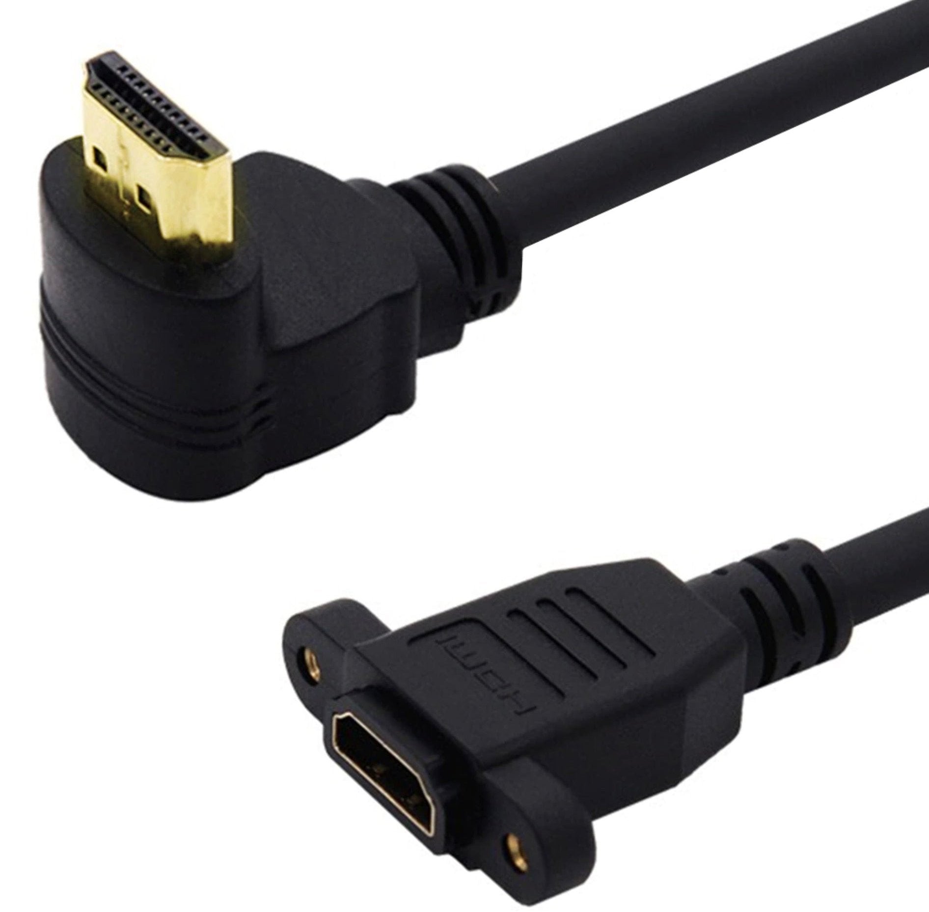 HDMI 2.0 Male to Female Panel Mount Extension Cable 4K 60Hz 0.15m