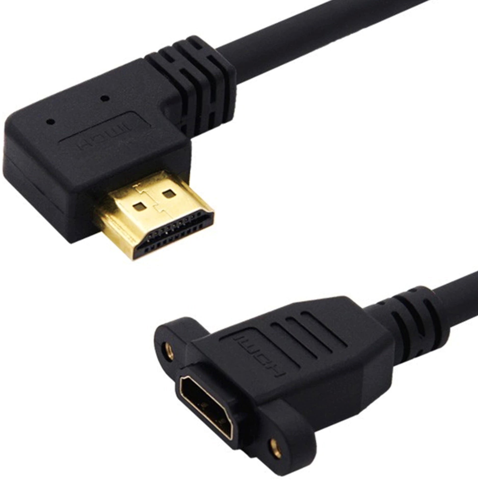 HDMI 2.0 Male to Female Panel Mount Extension Cable 4K 60Hz 0.15m