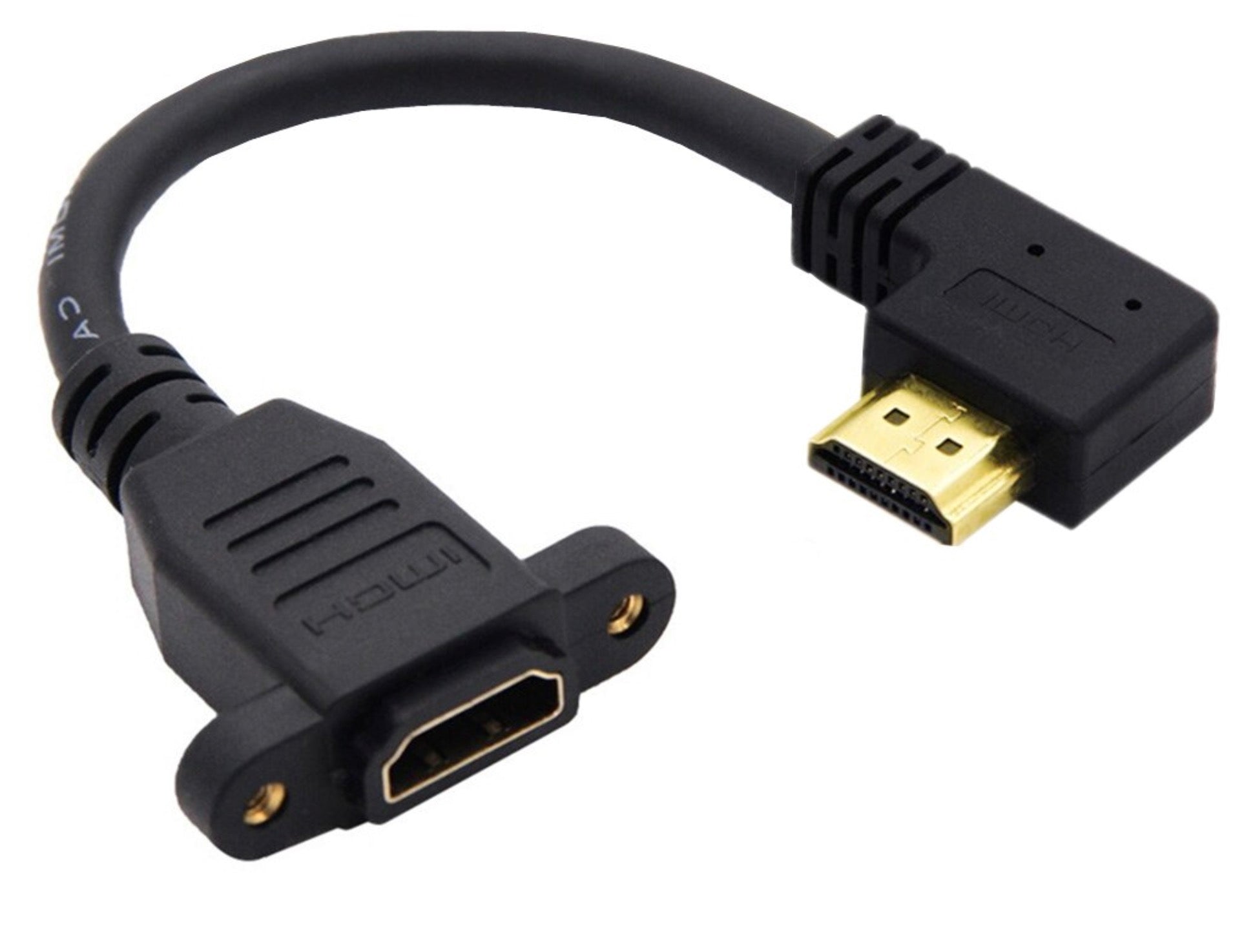 HDMI 2.0 Male to Female Panel Mount Extension Cable 4K 60Hz 0.15m