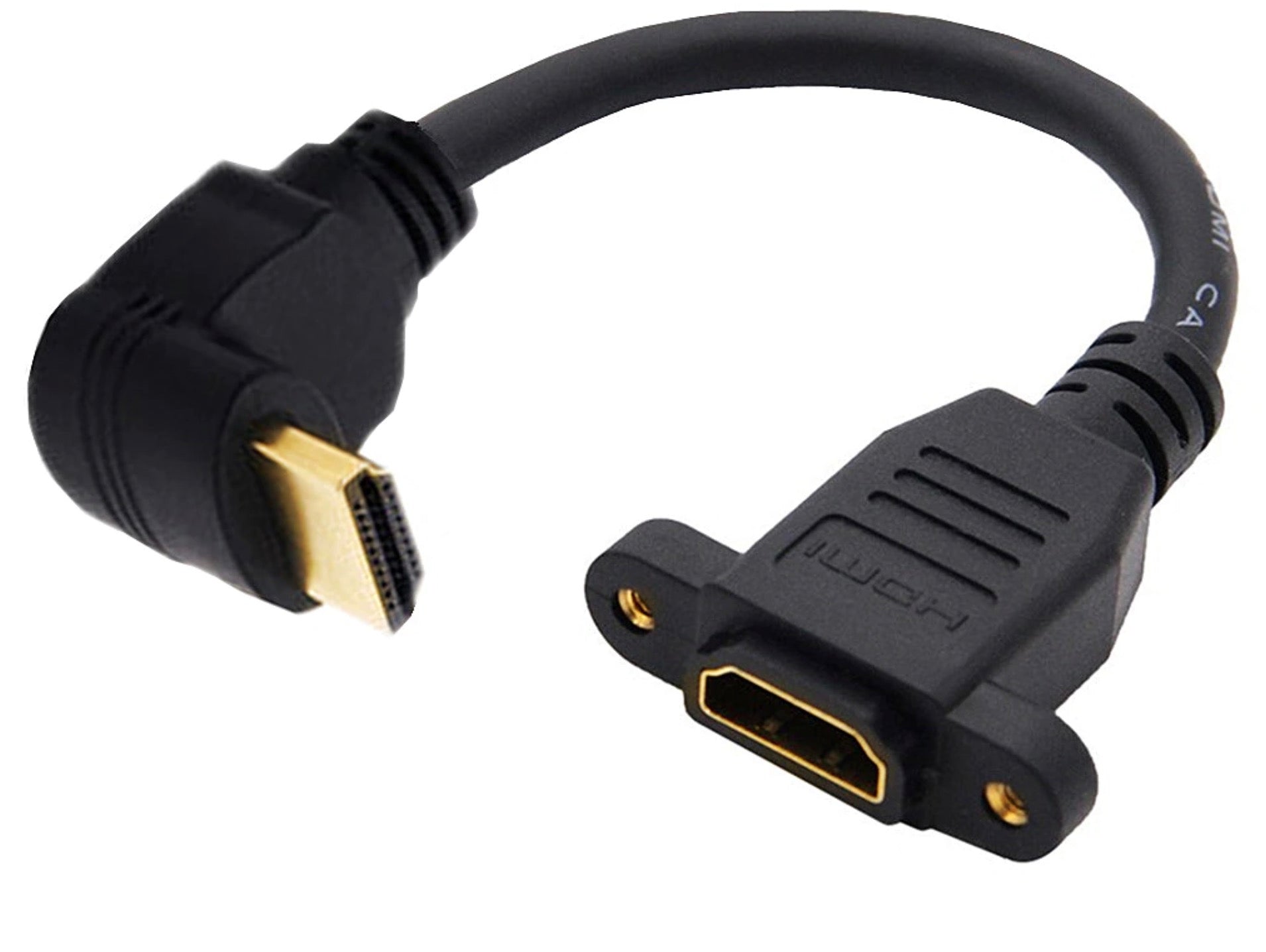 HDMI 2.0 Male to Female Panel Mount Extension Cable 4K 60Hz 0.15m