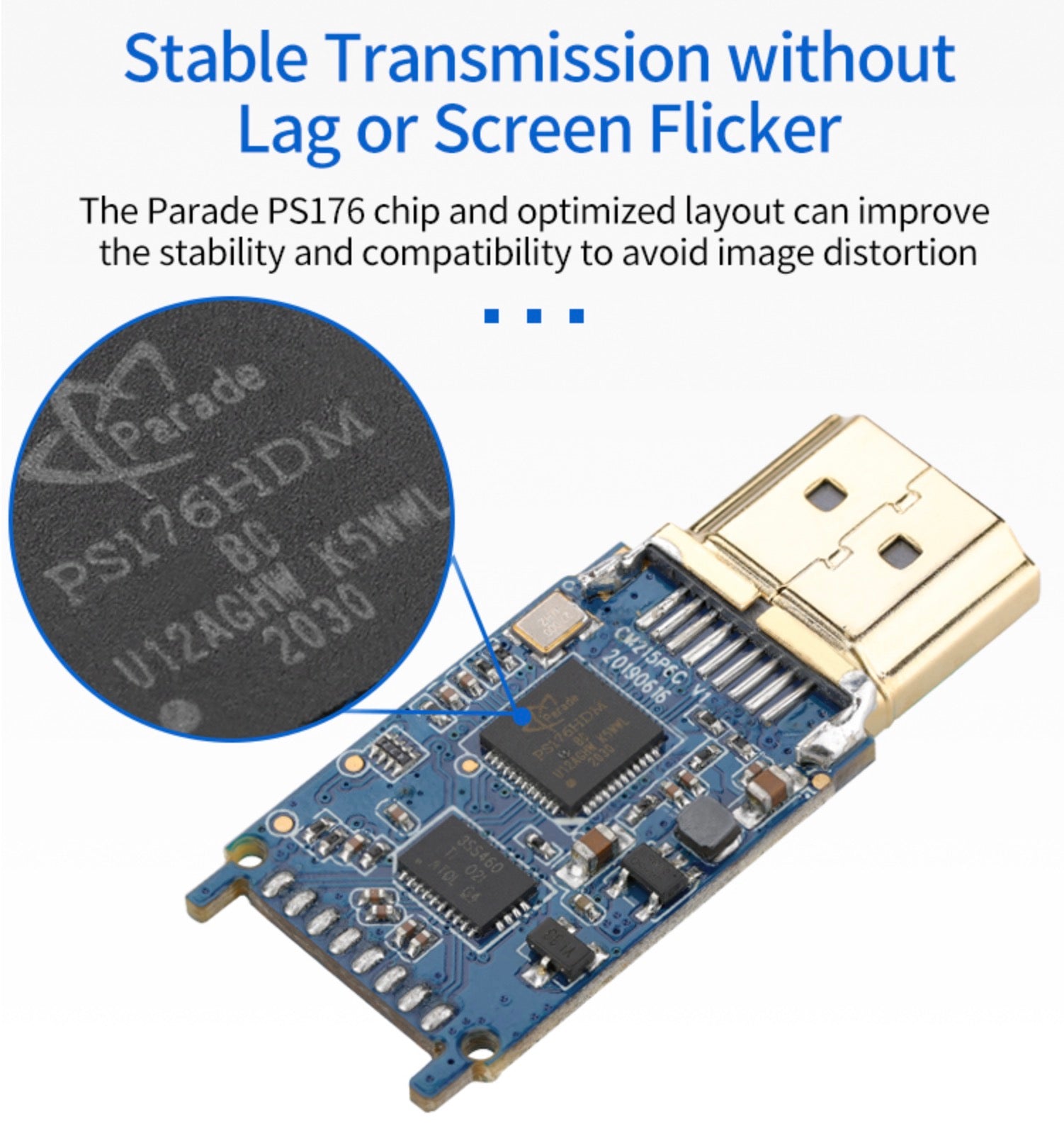 USB-C Input to HDMI Ouput Converter 4K 60Hz Thunderbolt 3 Cable 0.2m
