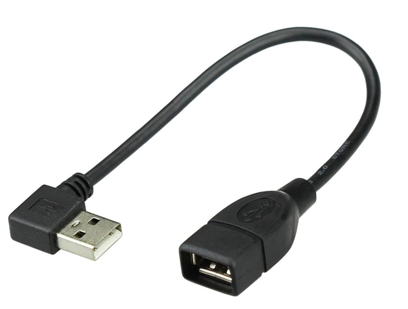 USB 2.0 Type A Male to Female Angled Extension Cable 0.3m