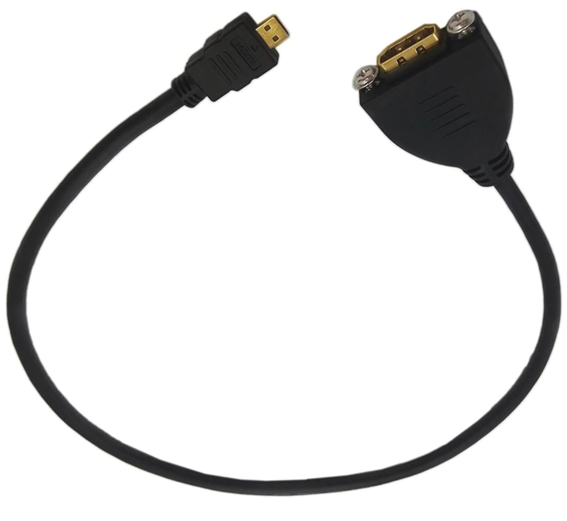 Micro HDMI Male to HDMI Female Panel Mount Extension Cable 4K 60Hz 0.5m
