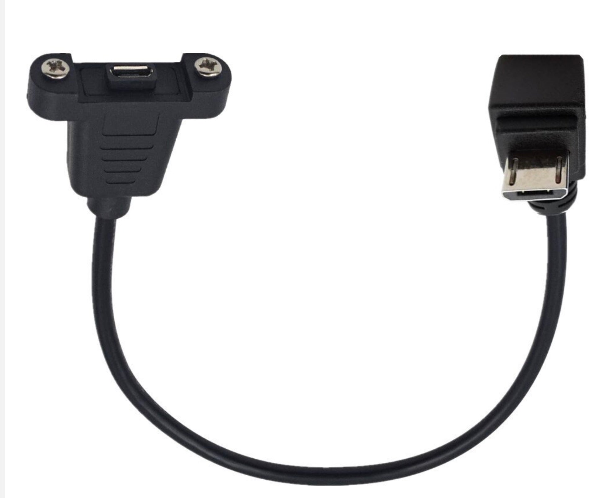 USB Micro Male to Female Panel Mount Charge & Sync Extension Cable (0.3m)