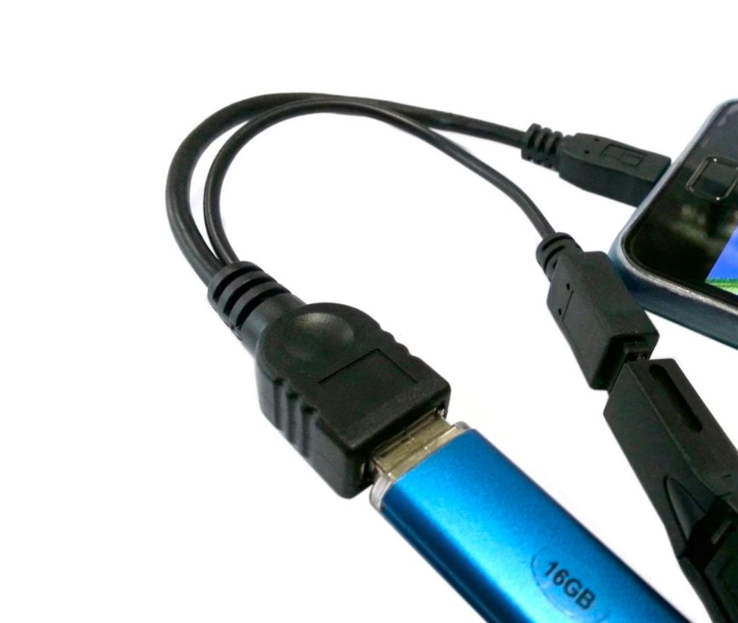 Micro USB Host OTG Cable with External Power Supply 0.2m