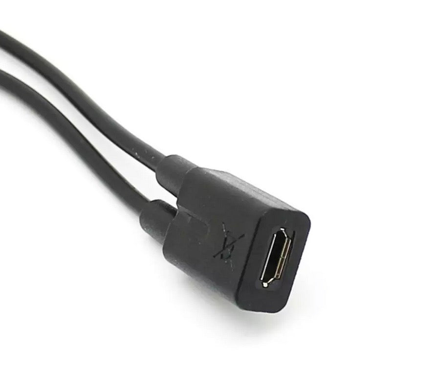 Micro USB Female to Dual Micro USB Male Splitter Extension Charging Cable 0.3m