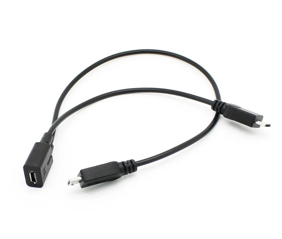 Micro USB Female to Dual Micro USB Male Splitter Extension Charging Cable 0.3m