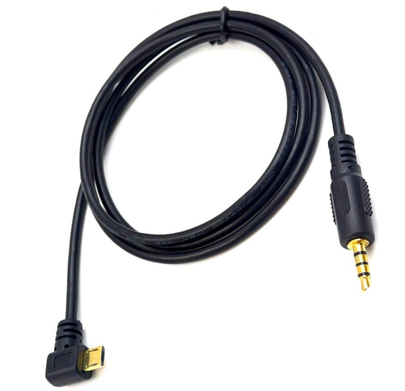 3.5mm Male 4 Pole to Micro USB Male Left Angle Audio Cable 1m
