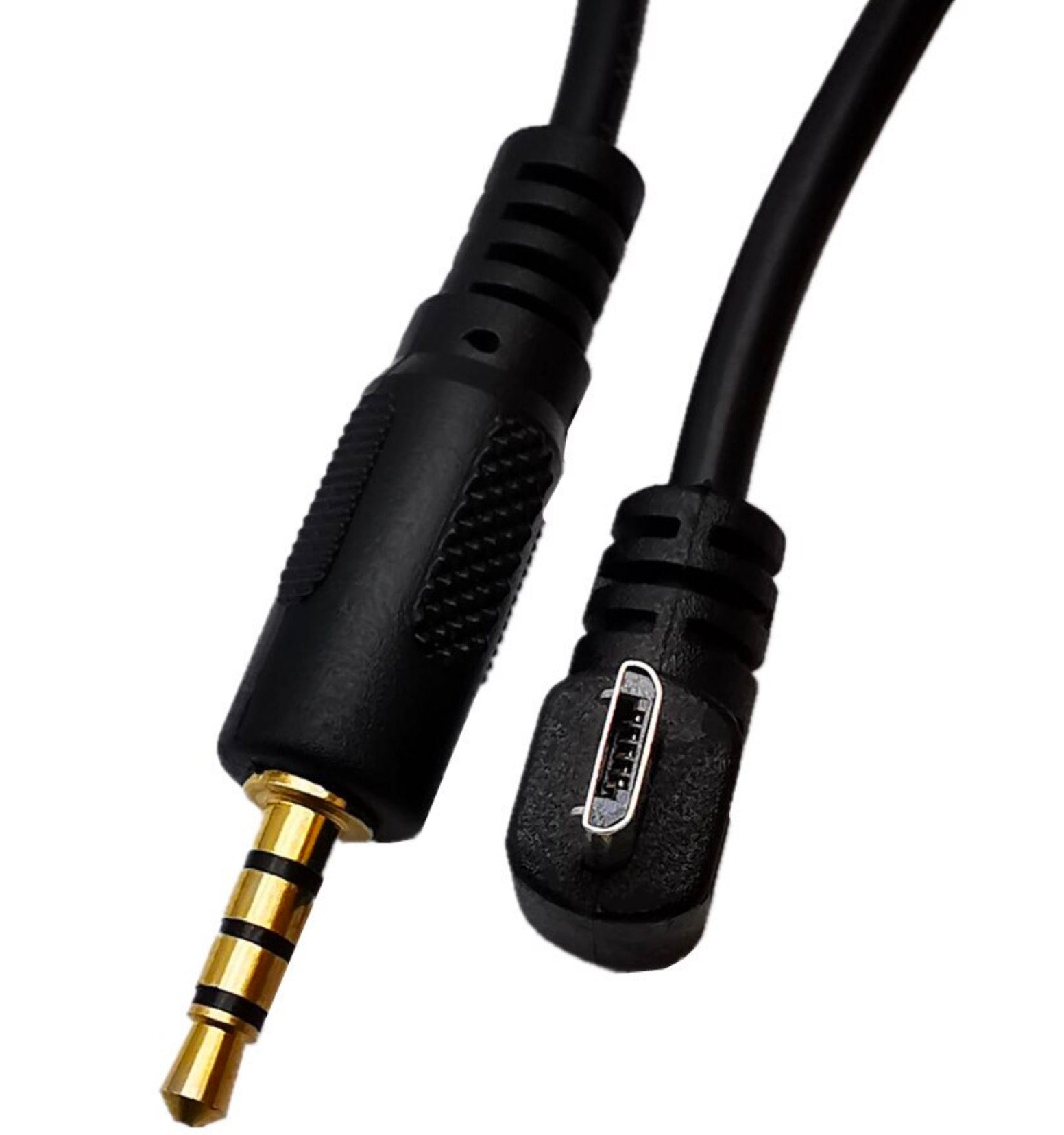 3.5mm Male 4 Pole to Micro USB Male Left Angle Audio Cable 1m