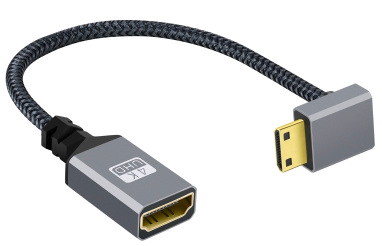 mini hdmi male to hdmi female braided extension cable 4k