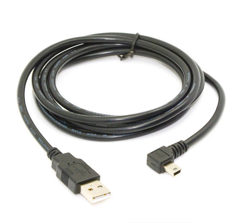 Mini-B USB 5 Pin Male to USB-A 2.0 Male Data Charge Cable 1.8m