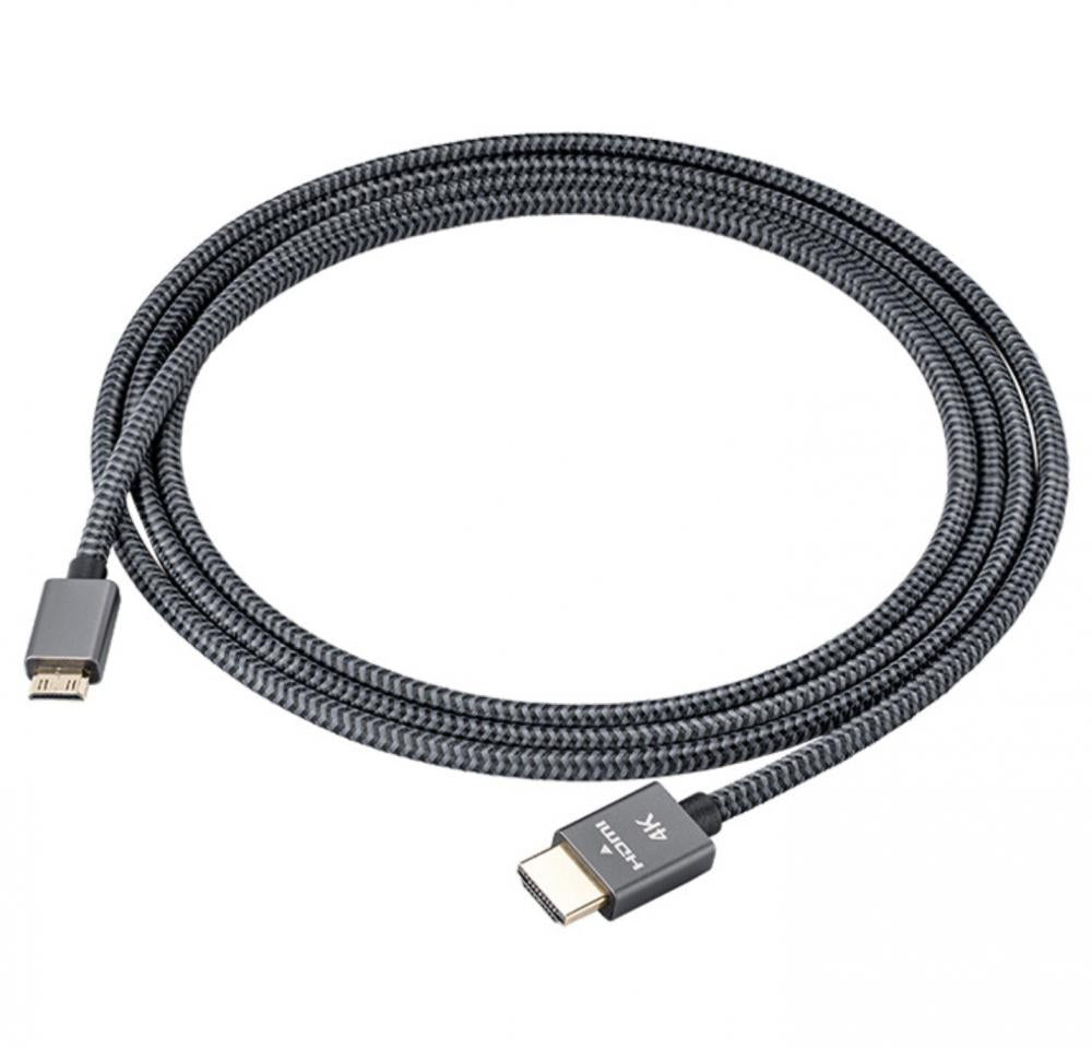 Mini HDMI to Standard HDMI Braided 4K Video Cable 1.2m