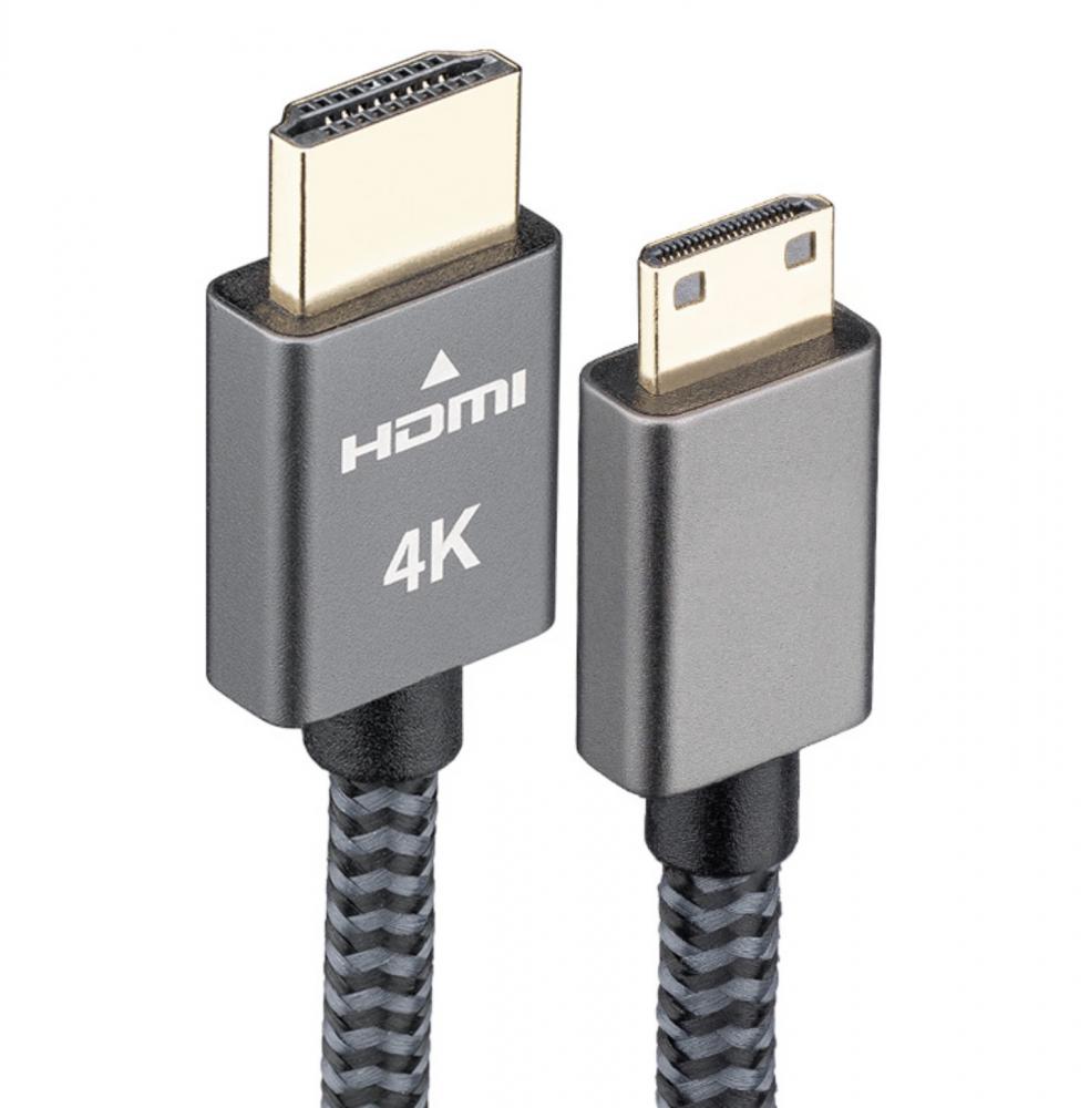Mini HDMI to Standard HDMI Braided 4K Video Cable 1.2m
