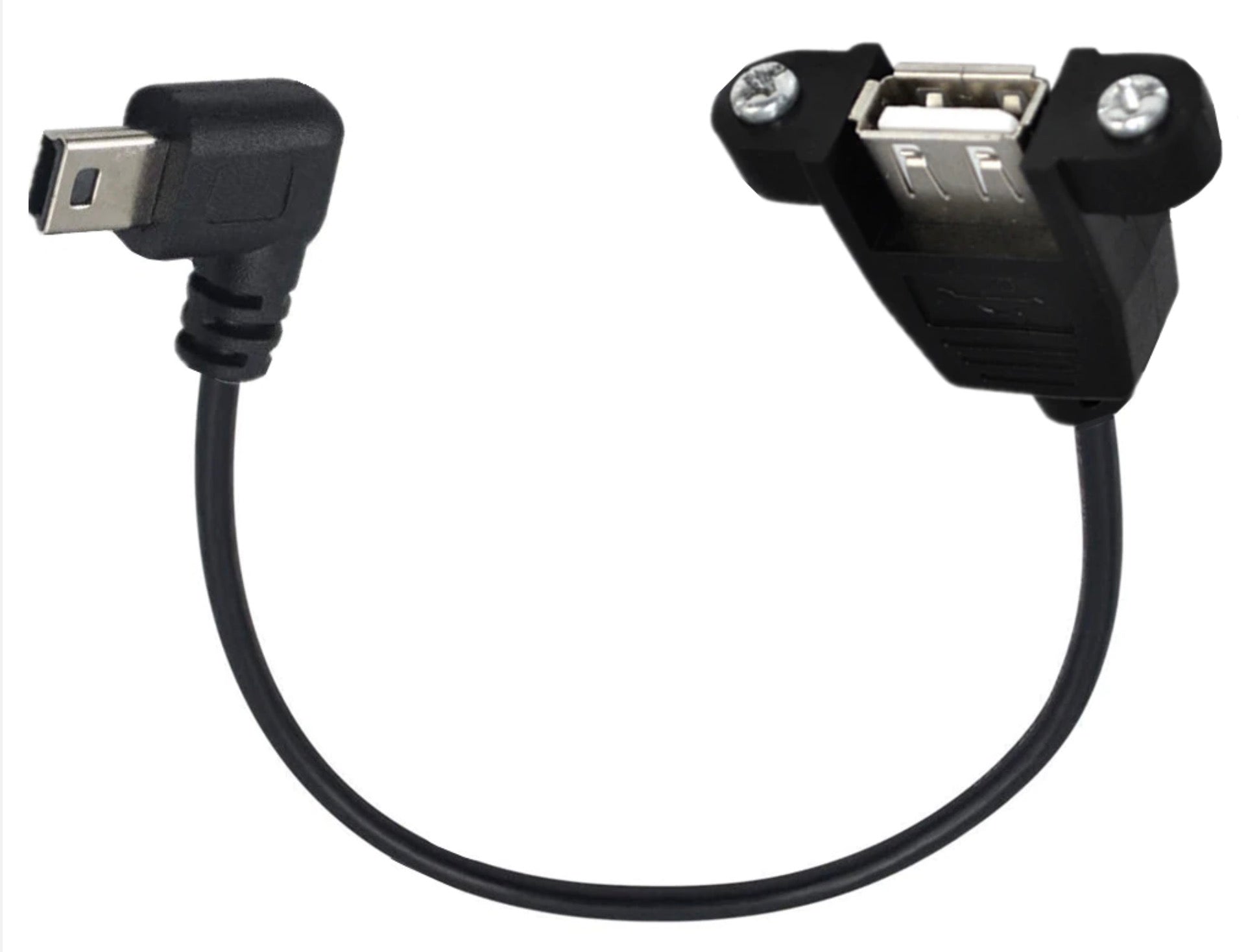 Mini 5Pin Male to USB 2.0 A Female Panel Mount Extension Cable 0.5m