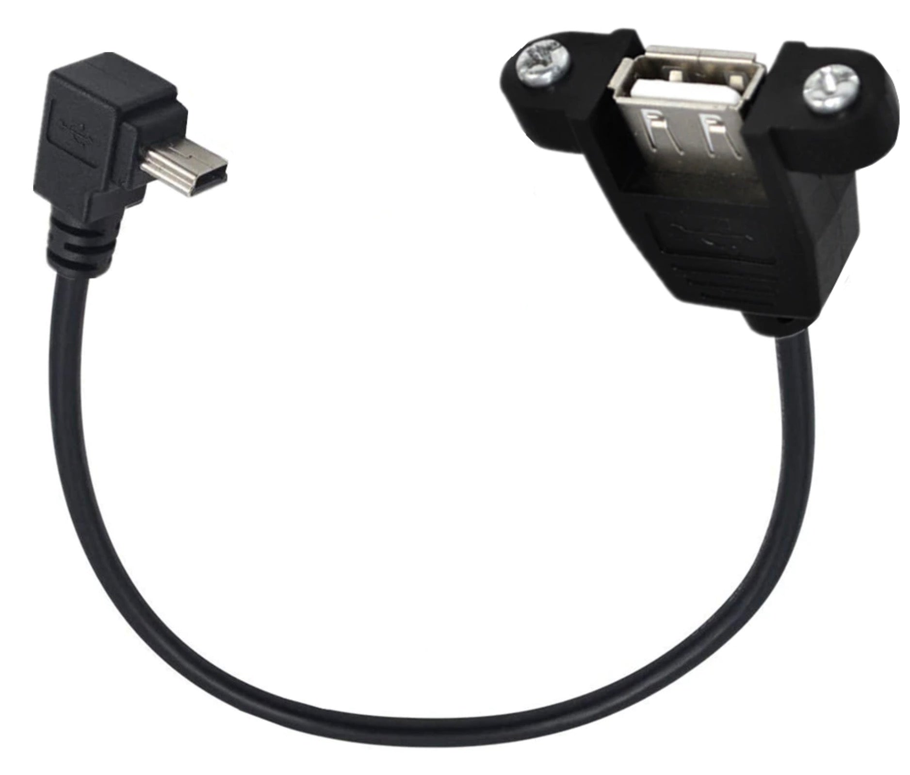 Mini 5Pin Male to USB 2.0 A Female Panel Mount Extension Cable 0.5m