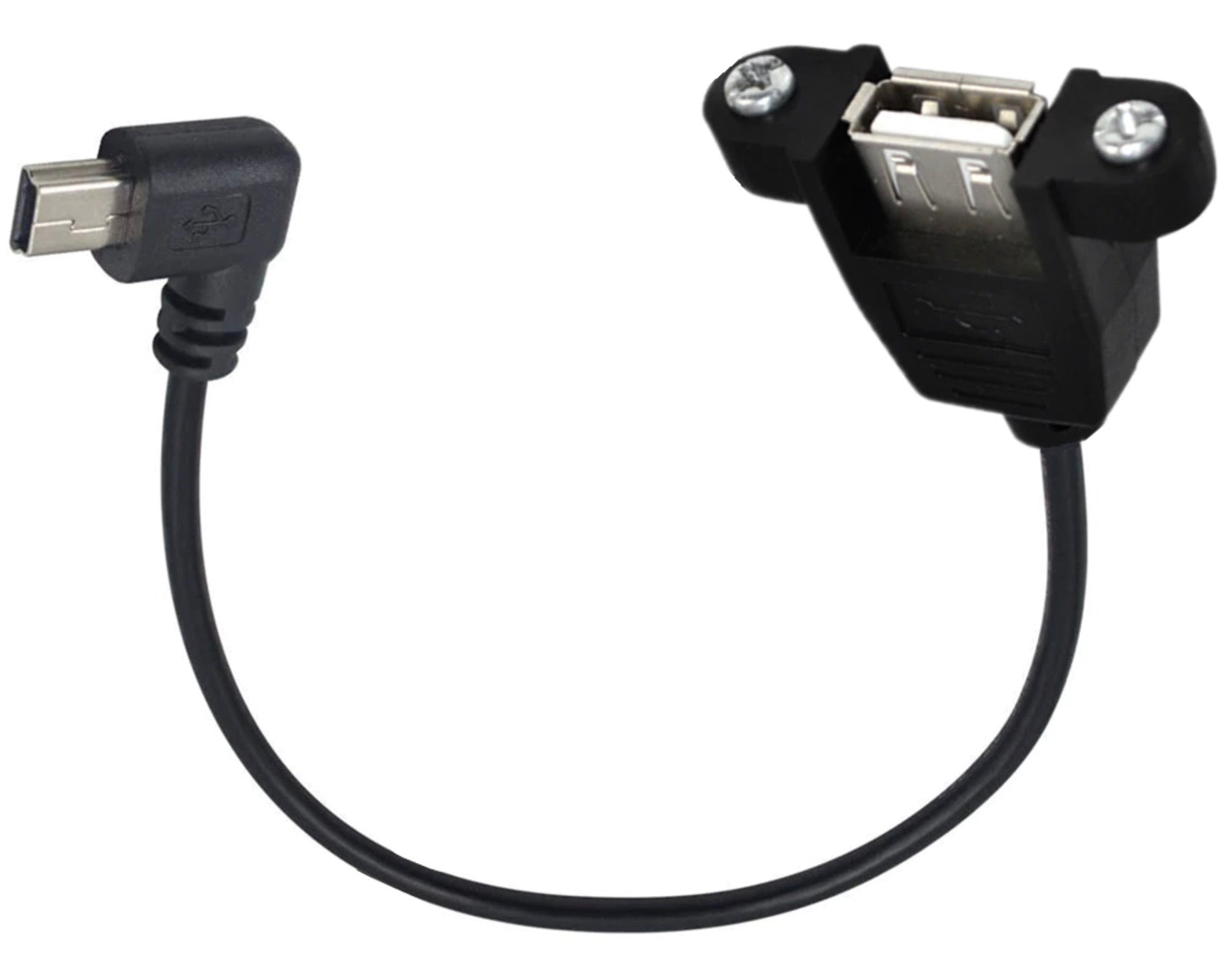 Mini 5Pin Male to USB 2.0 A Female Panel Mount Extension Cable 0.5m