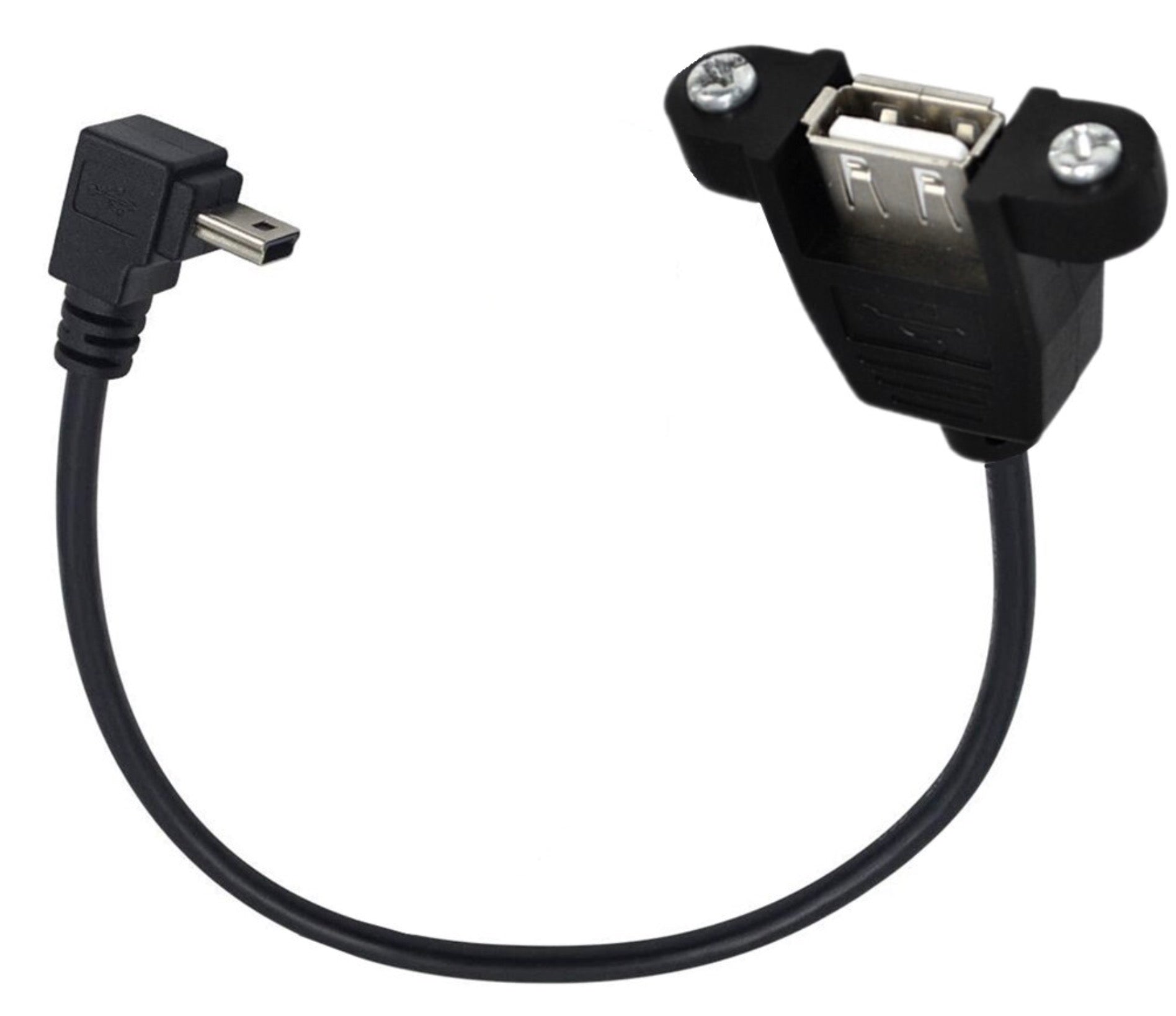 Mini 5Pin Male to USB 2.0 A Female Panel Mount Extension Cable 0.5m