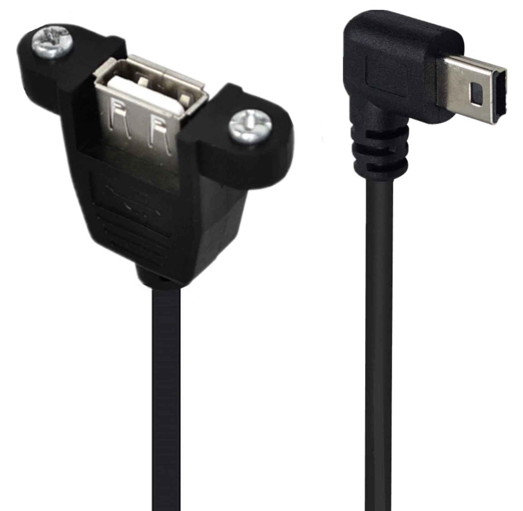 Mini 5Pin Male to USB 2.0 A Female Panel Mount Extension Cable 0.5m