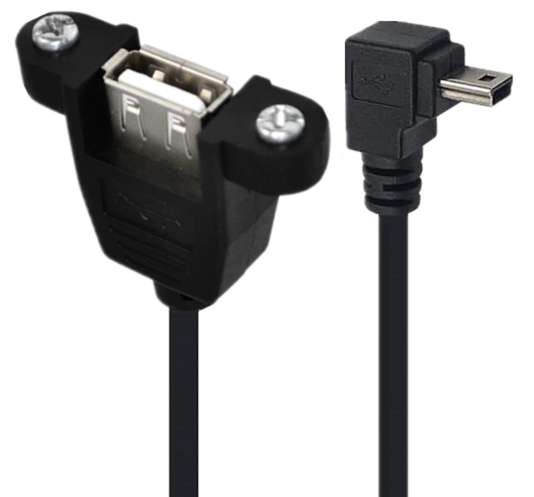 Mini 5Pin Male to USB 2.0 A Female Panel Mount Extension Cable 0.5m