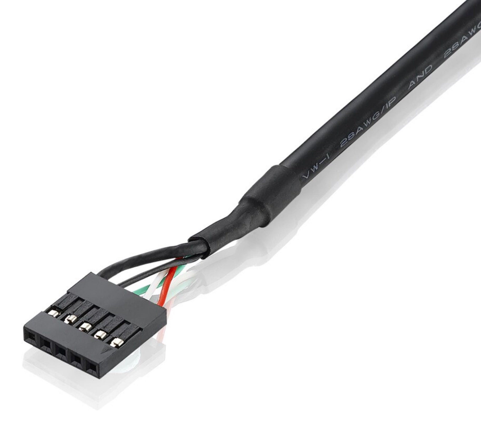 5Pin 2.54mm Header Female to USB 2.0 Type A Female With Screw Panel Mount 0.3m