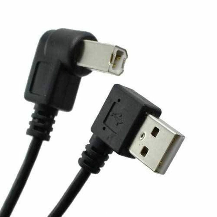 USB-A 2.0 Right Angled Male to USB-B Right Angled Male Printer Scanner Cable 0.5m