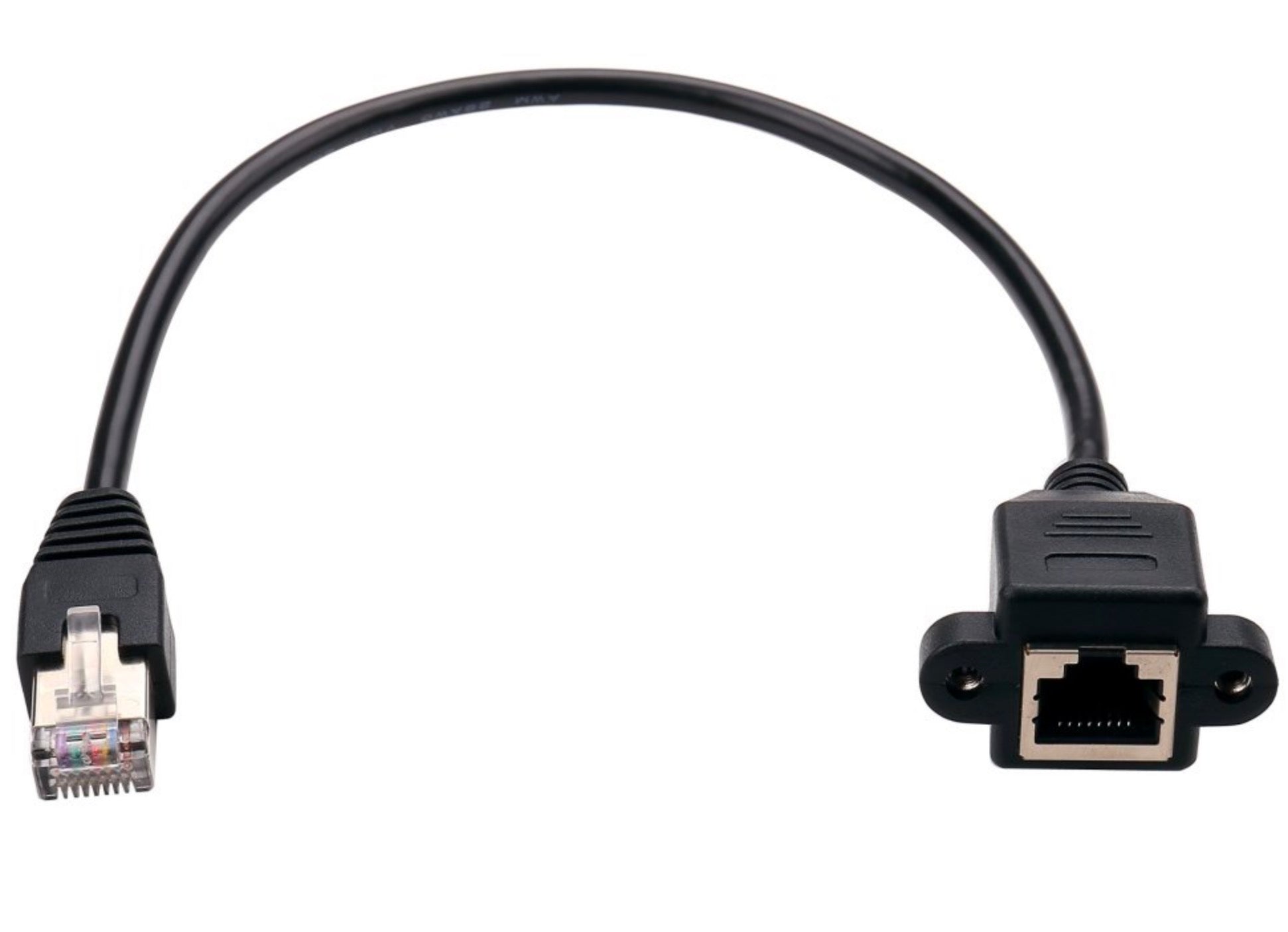 RJ45 Male to Female Panel Mount Ethernet Extension Cable Cat 5E/5 Cat 6