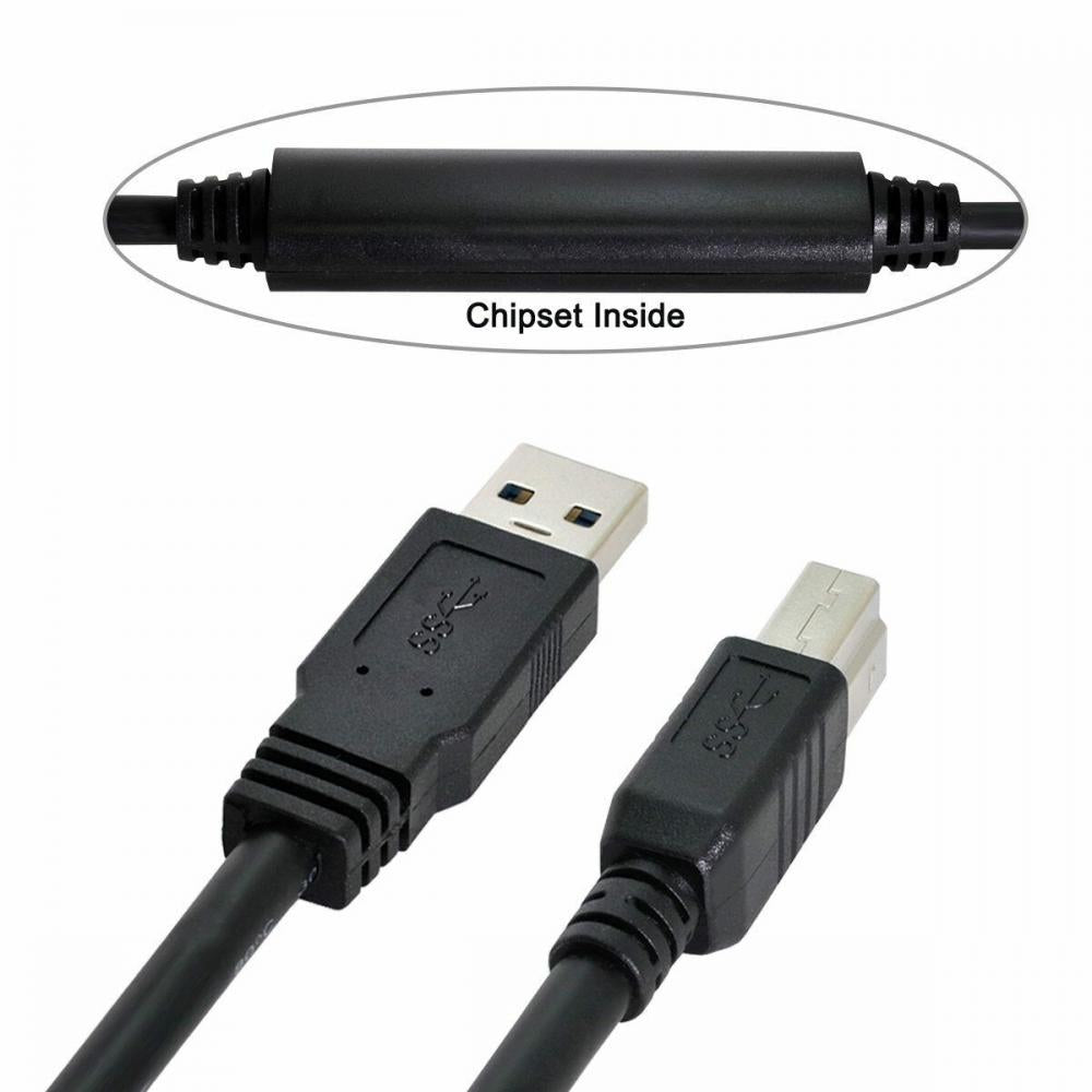 USB-A 3.0 Male to USB-B 3.0 Male Chipset Repeater Data Charging Cable 8m
