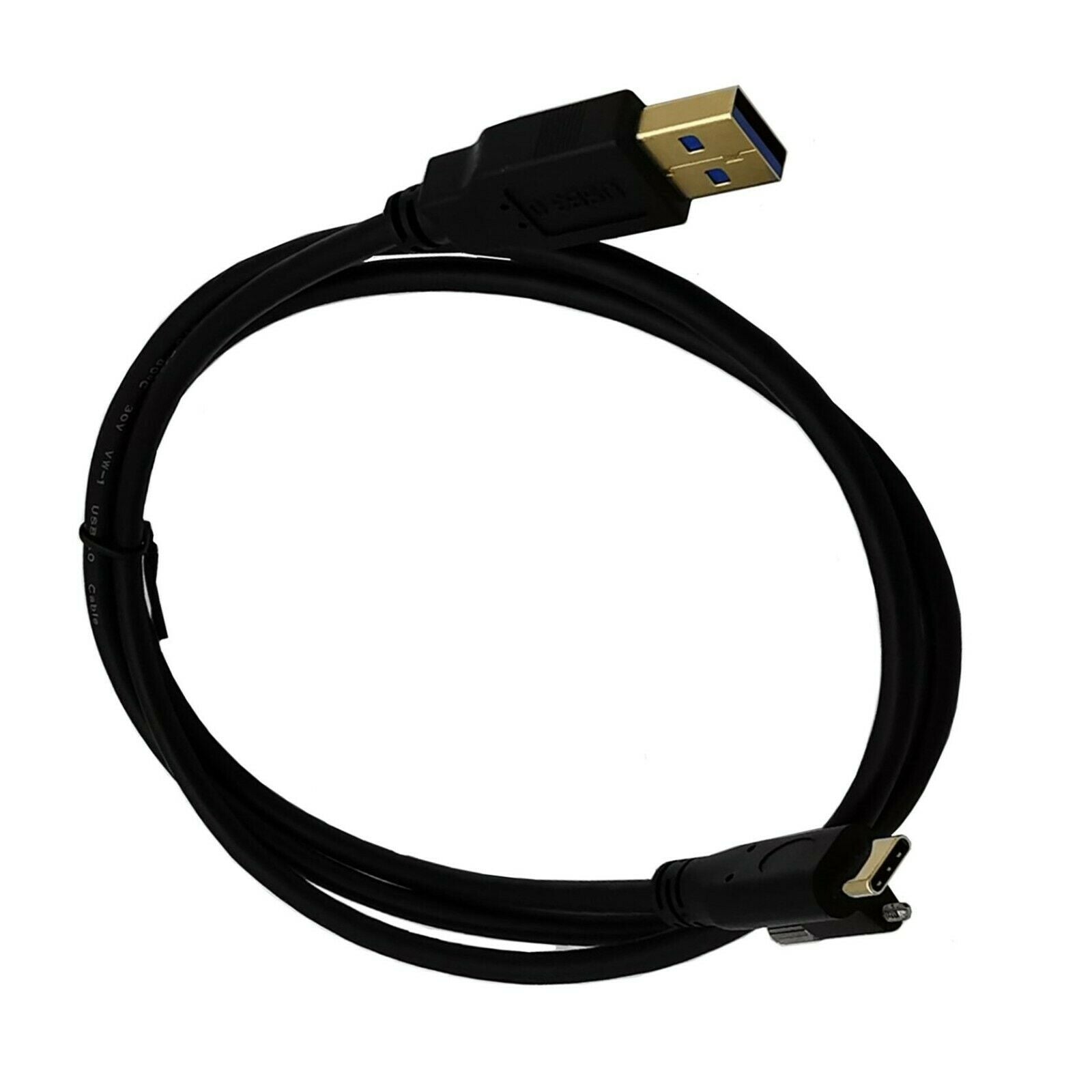 USB 3.0 A Male to USB-C Male Cable, Single Screw Locking, High Speed