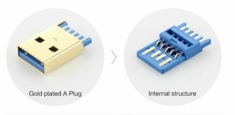 Ultra Slim USB 3.0 Type-A Male to Male Data Cable 1m