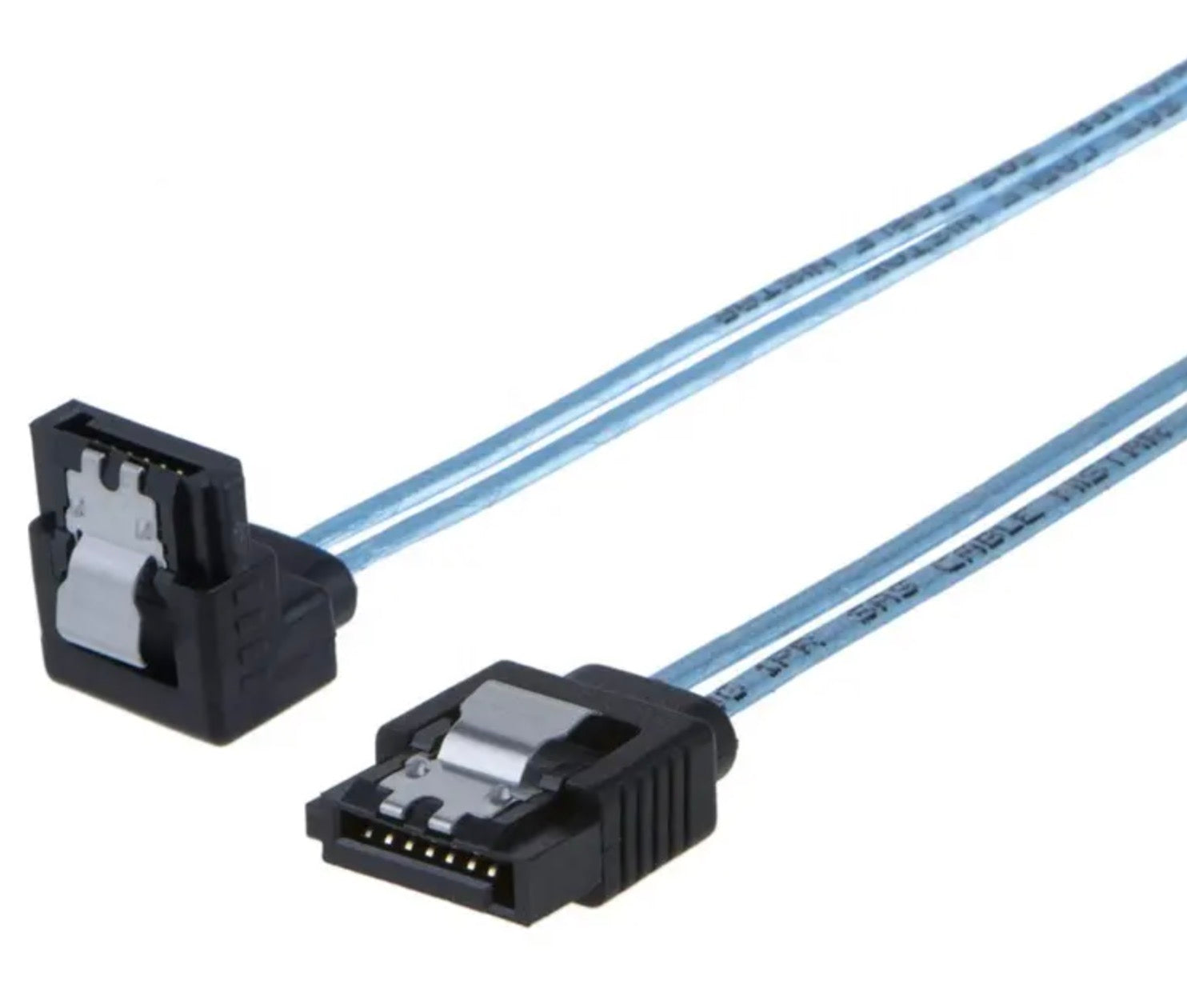 SATA III 7-pin female straight to right-angle female extension cable with locking latches