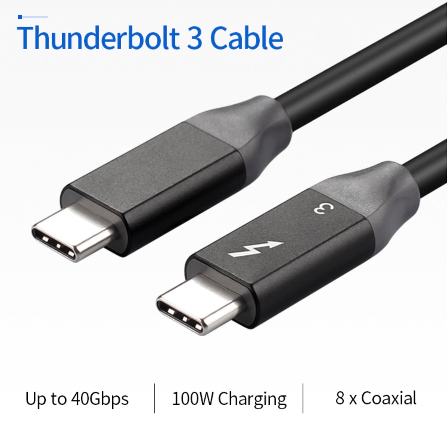 USB-C Thunderbolt 3 100W PD Cable 5K 60Hz 40Gbps