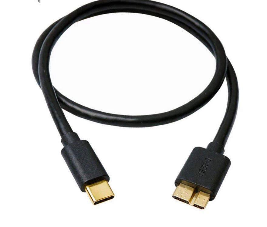 USB Type C Male to Micro-B Male Hard Drive Data Cable