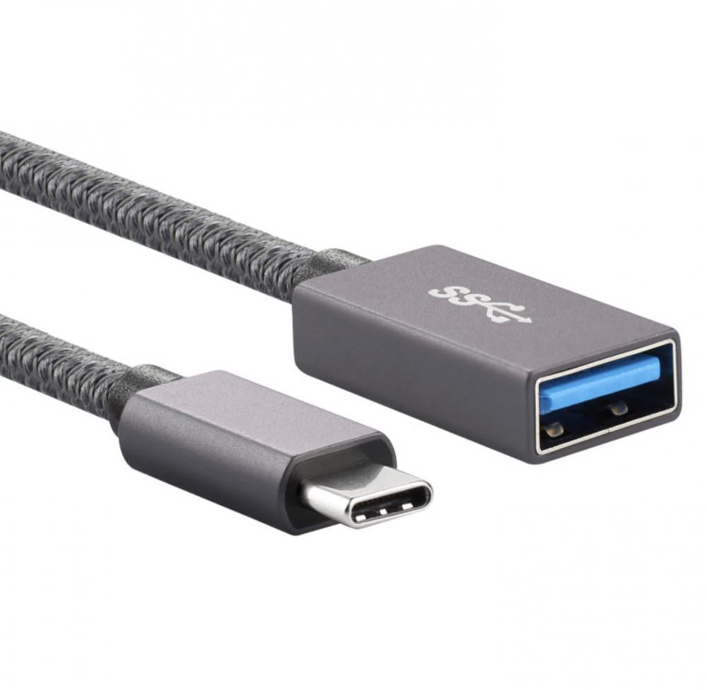 USB-C Male to USB 3.0 Type-A Female OTG Cable – 20cm Data Sync & Charging Adapter